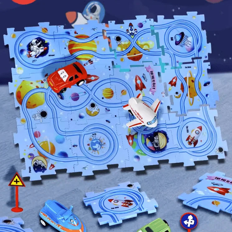 (🎁2023-Christmas Hot Sale🎁)🔥 49% OFF🔥🧩Children's Educational Puzzle Track Car Play Set🧩
