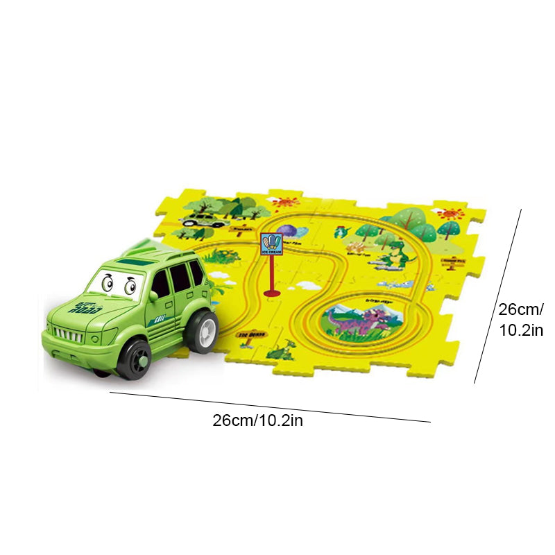 (🎁2023-Christmas Hot Sale🎁)🔥 49% OFF🔥🧩Children's Educational Puzzle Track Car Play Set🧩