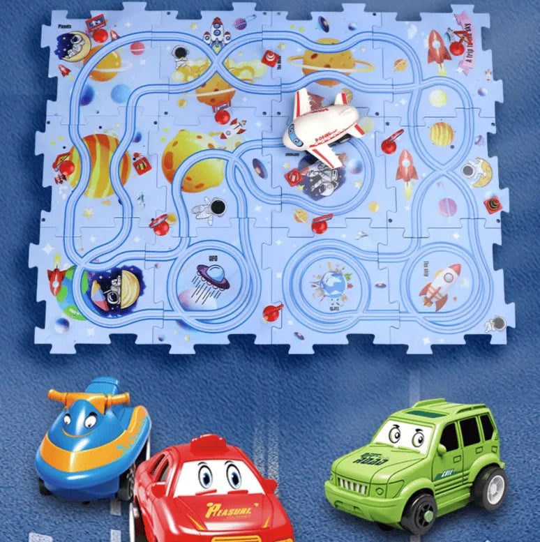 (🎁2023-Christmas Hot Sale🎁)🔥 49% OFF🔥🧩Children's Educational Puzzle Track Car Play Set🧩