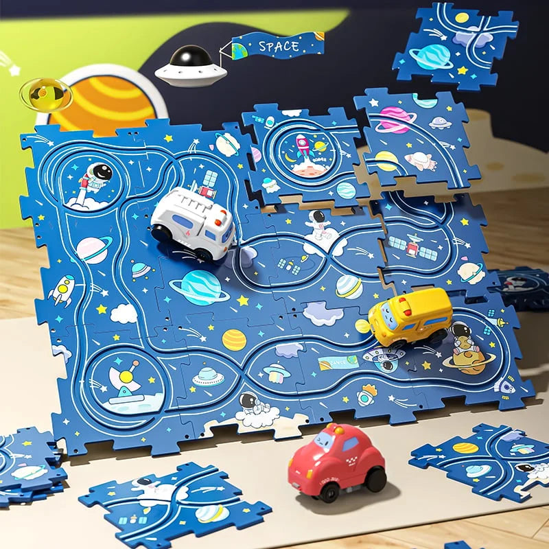 (🎁2023-Christmas Hot Sale🎁)🔥 49% OFF🔥🧩Children's Educational Puzzle Track Car Play Set🧩