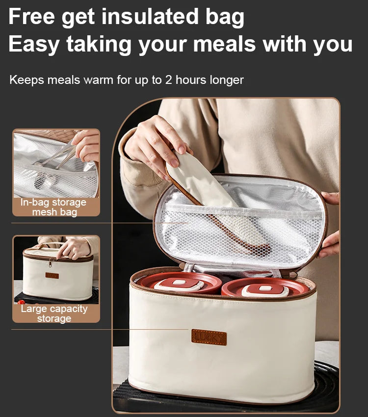 ✨Microwaveable Stainless Steel Insulated Lunch Box