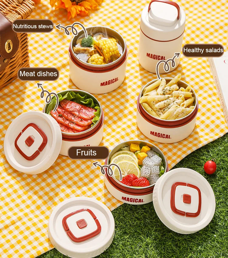 ✨Microwaveable Stainless Steel Insulated Lunch Box