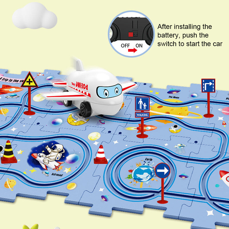 (🎁2023-Christmas Hot Sale🎁)🔥 49% OFF🔥🧩Children's Educational Puzzle Track Car Play Set🧩