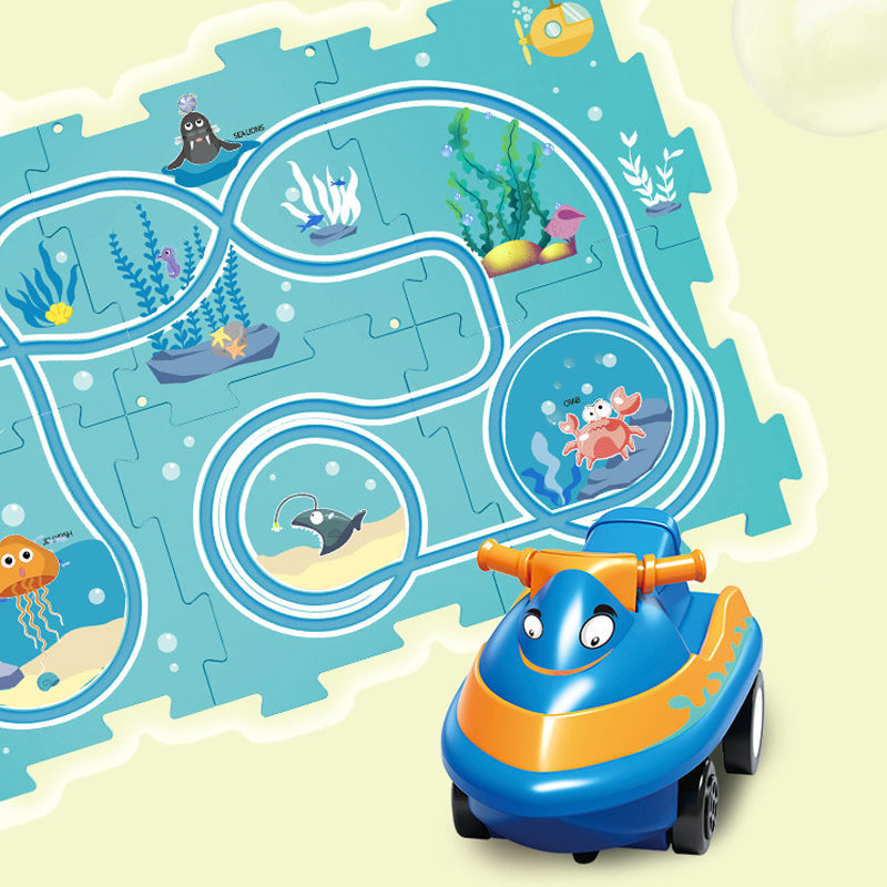 (🎁2023-Christmas Hot Sale🎁)🔥 49% OFF🔥🧩Children's Educational Puzzle Track Car Play Set🧩