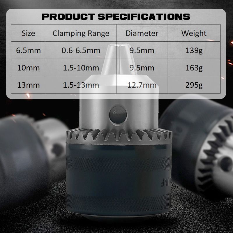 Pousbo® Electric Wrench Manual Drill Chuck with Key