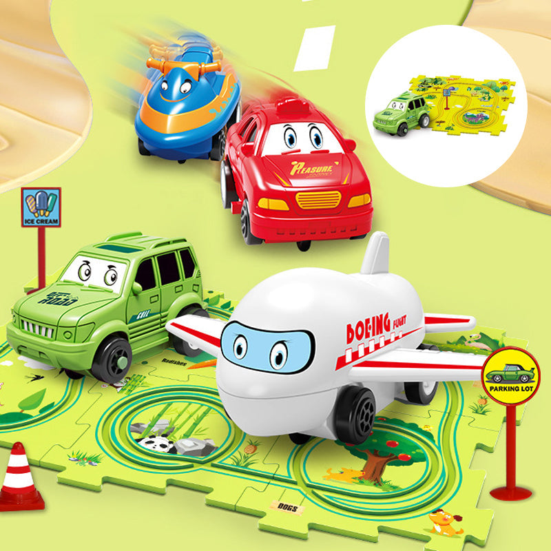 (🎁2023-Christmas Hot Sale🎁)🔥 49% OFF🔥🧩Children's Educational Puzzle Track Car Play Set🧩