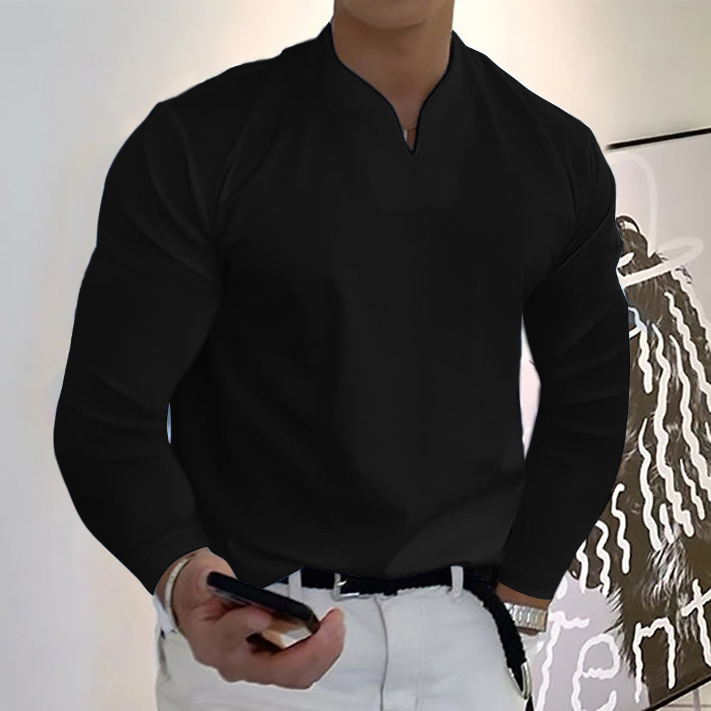 🔥 49% OFF🔥Men's Casual Solid Color Long Sleeve Cotton T-Shirt With Pocket - BUY 2 Free Shipping🔥