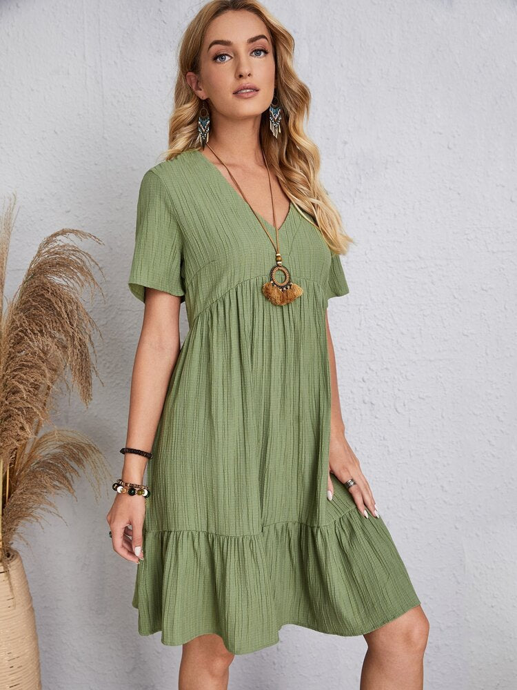 👚💃Loose casual tie waist flowy dress-Buy 2 Free Shipping