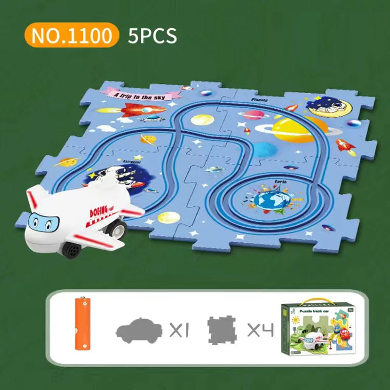 (🎁2023-Christmas Hot Sale🎁)🔥 49% OFF🔥🧩Children's Educational Puzzle Track Car Play Set🧩