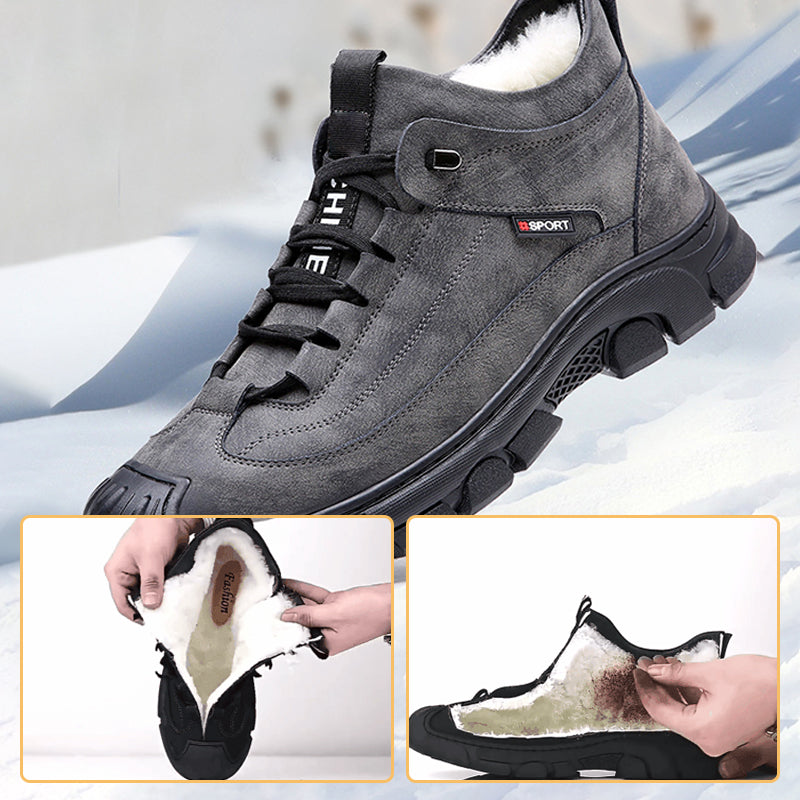 🎁Christmas Hot Sale 30% OFF🎁Men's Faux Wool Lining Leather Sneaker (Free Shipping)