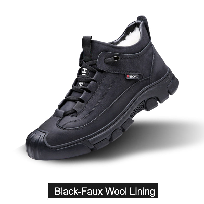🎁Christmas Hot Sale 30% OFF🎁Men's Faux Wool Lining Leather Sneaker (Free Shipping)
