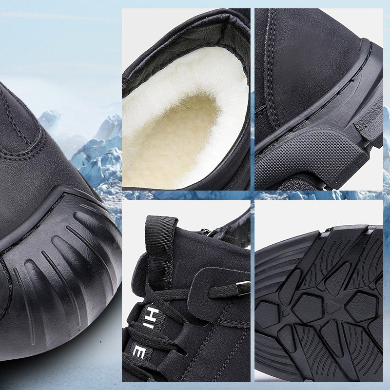 🎁Christmas Hot Sale 30% OFF🎁Men's Faux Wool Lining Leather Sneaker (Free Shipping)