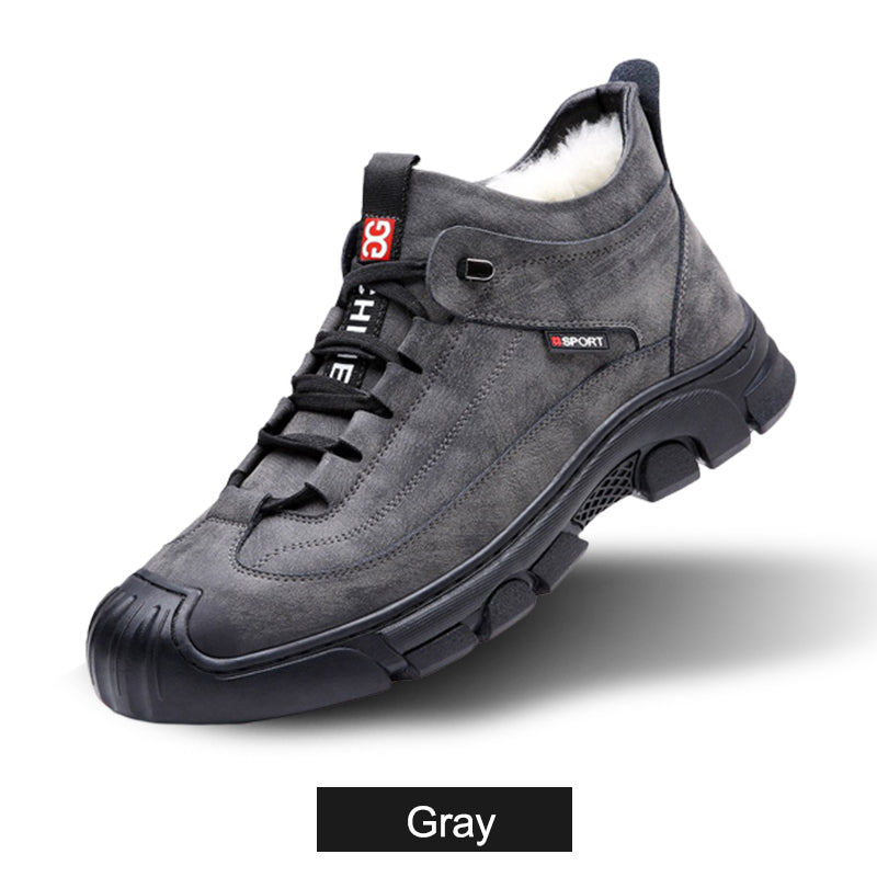 🎁Christmas Hot Sale 30% OFF🎁Men's Faux Wool Lining Leather Sneaker (Free Shipping)