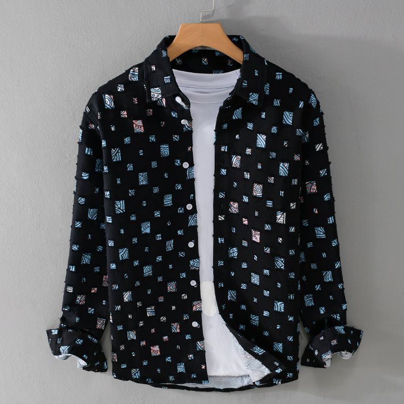 Men's Denim Frayed Shirt