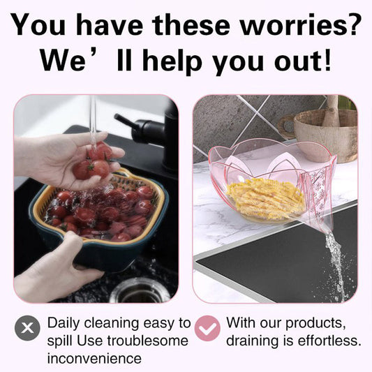 Multifunctional Flower-Shaped Vegetable Washing Draining Basket