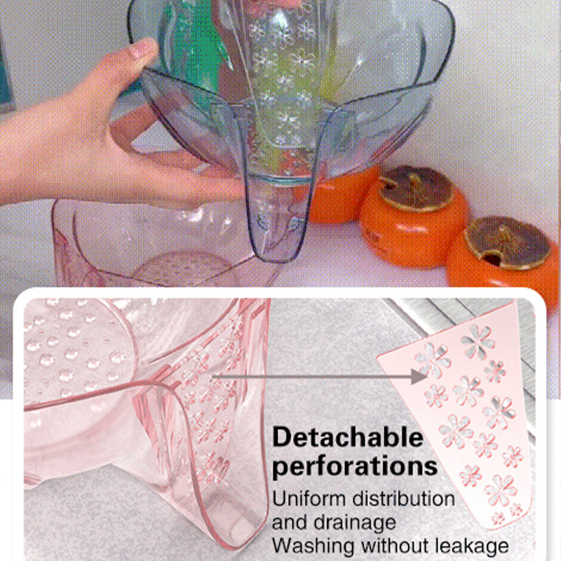 Multifunctional Flower-Shaped Vegetable Washing Draining Basket