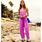 🌟Summer Sale- 49% OFF❤️‍🔥Solid V-Neck Sling Pocket Jumpsuit