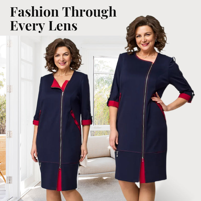 Women’s Fashionable High-end Dress with Side Zipper