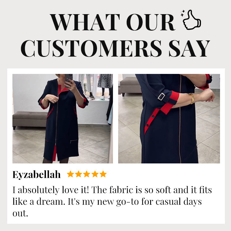 Women’s Fashionable High-end Dress with Side Zipper