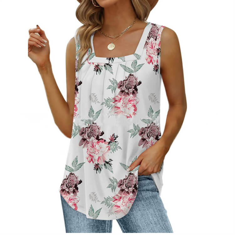🔥Last Day Special Price £8.99!!🔥2025 Women's Square Neck Sleeveless Vest T-Shirt