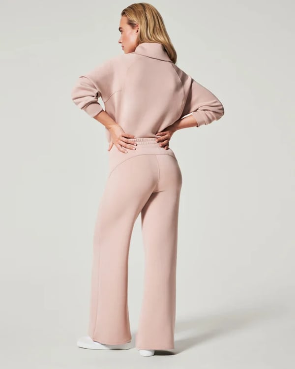 💝🔥Limited Time Sale-50% OFF🔥🎀Women's Oversized Half Zip Wide Leg 2 Piece Outfits Lounge Set