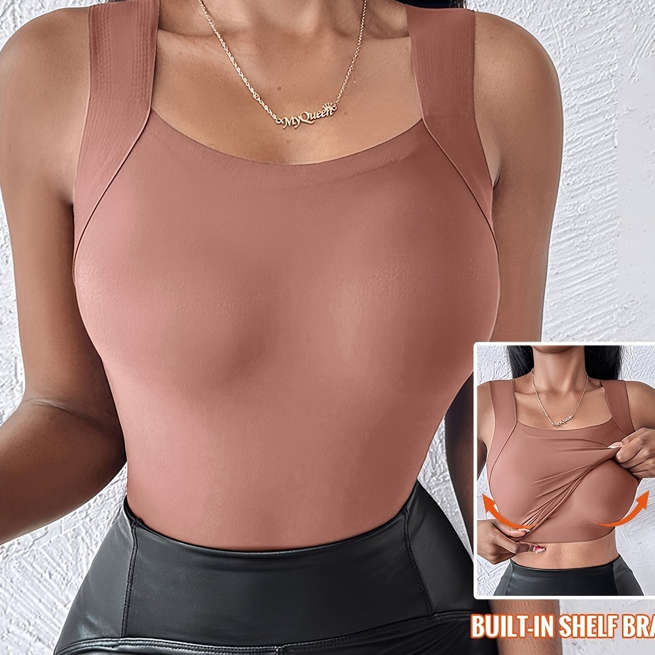 🏆Last Day Special Price $17.99!!💐Women's U Neck Tank Tops with Built-In Bra
