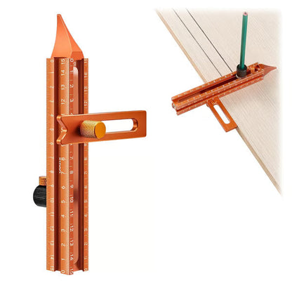 🧲 4-Sided Laser Scale Magnetic Level Scribing Tool | Multi-Purpose Aluminum Woodworking Marking Ruler