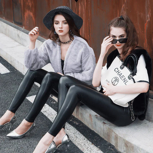⏳Limited time 50% discount💥S-shaped PU leather leggings