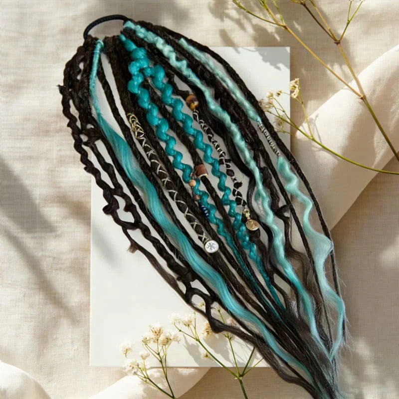 Bohemian Textured Ponytail | Instant Dreadlock Hair Extension | Easy Clip-In for Festivals & Nights Out