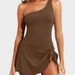 ⛱️Last Day Sale 49% OFF🔥One Shoulder Skirted One Piece Swimsuit