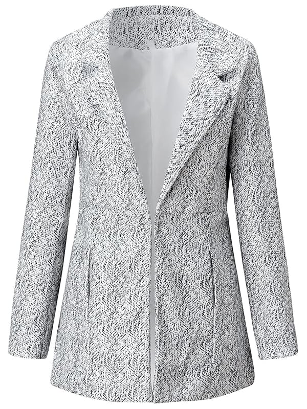 💐Big Sale-50% Off💕Women's Solid Color Pocket Long Sleeve Open Front Coat