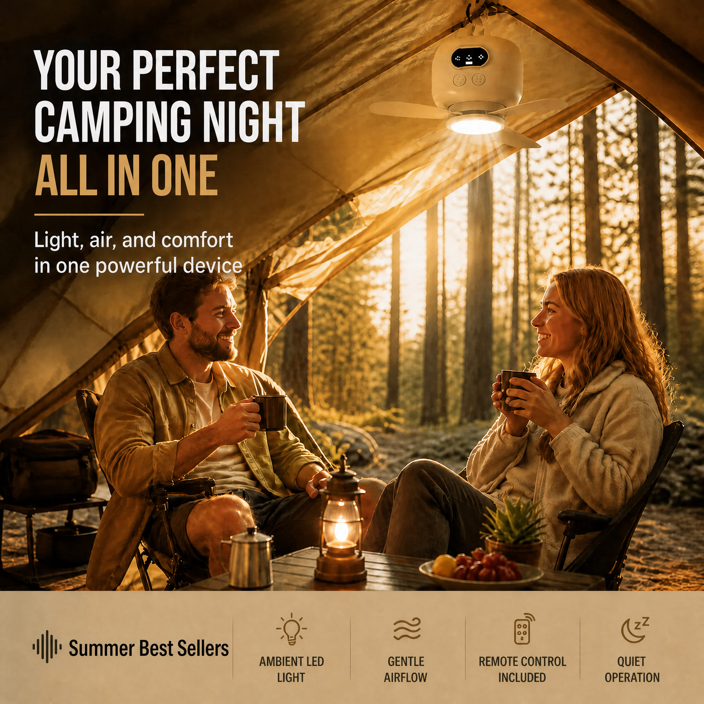 ⏳🔥LIMITED-TIME 50% OFF! 🌬️ Rechargeable Ceiling Fan with LED Light – Cool & Bright Anywhere ✨