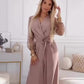 Elegant V-Neck Jumpsuit with Sparkly Glitter Sleeve
