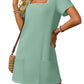 🎉🛍️Summer Specials👗Women's Casual Square Neck Pocket Short Sleeve Dress with Pockets