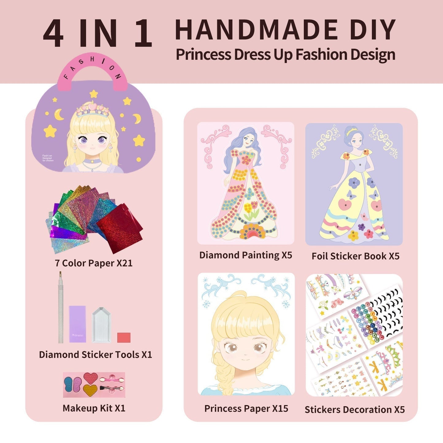🔥Last Day Promotion 50% OFF💅Fantasy 3-in-1 Princess Dress Up & Make Up Game Set💝