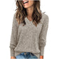 🔥50% off sale now!-Women's V Neck Long Sleeve Solid Sweater