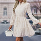 Women's Long Sleeve Lace Jacquard Printed Dress