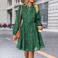 Women's Long Sleeve Lace Jacquard Printed Dress