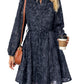 Women's Long Sleeve Lace Jacquard Printed Dress