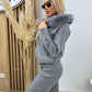 FUR TRIMMED HOODED LOUNGE SUIT