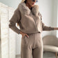 FUR TRIMMED HOODED LOUNGE SUIT
