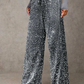 💖LAST DAY SALE 50% OFF🥰Women's Sequin Sparkle Wide Leg Pants with Elastic Waistband