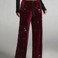 ⏰LAST DAY SALE 50% OFF🥰Women's Sequin Sparkle Wide Leg Pants with Elastic Waistband