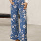 🌿HOT DEAL 50% OFF! 👖 Women’s Cropped Jeans – Chic Floral Print & Relaxed Wide-Leg Fit ☀️✨