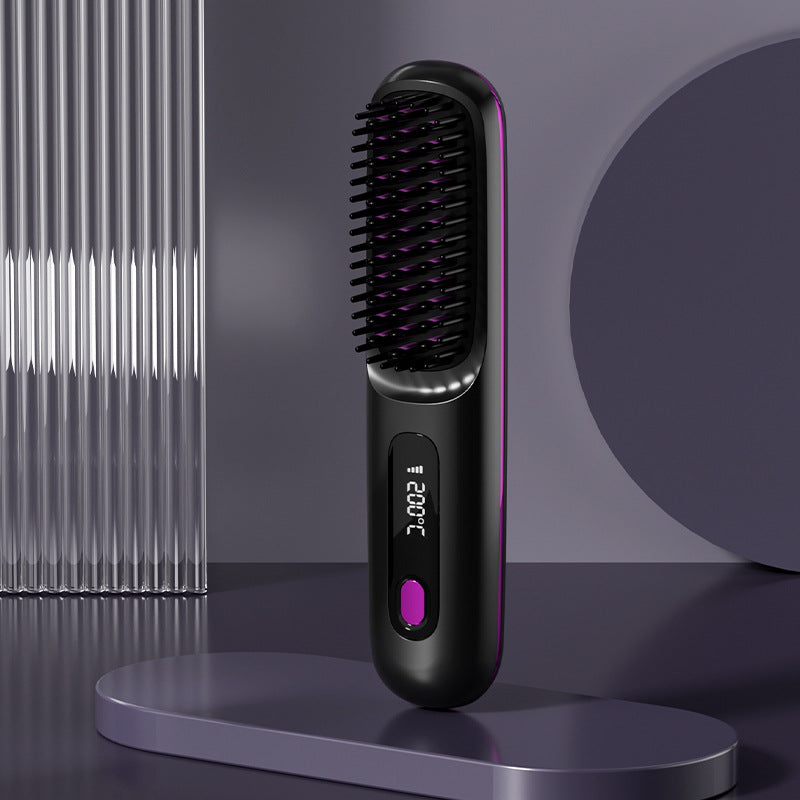 ⏰50K+ SOLD!💁‍♀️Wireless Ceramic Hair Straightening Comb – Fast Heating, Anti-Frizz & Tangle-Free Design ✨