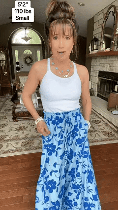 Floral Print High-Waisted Wide Leg Pants