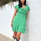 Women's Elegant Waist Tie V-Neck Ruffle Dress
