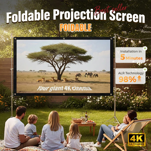 Portable Projector 4K Anti-Light Folding Screen