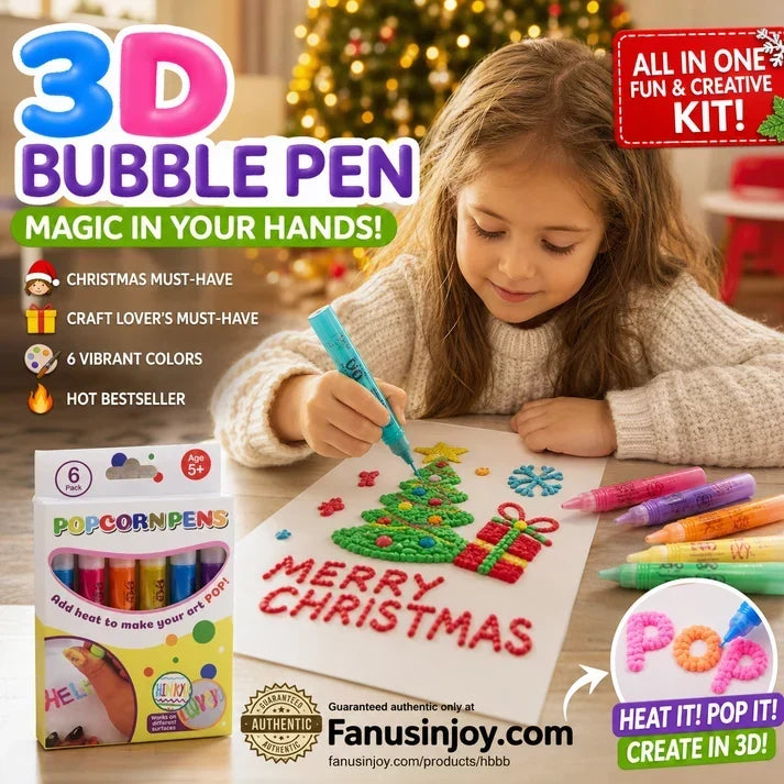 💥Surprise Price: Only £7.88!!🎁🔮Magic Pen – Draw 3D with one stroke!🎄 DIY Bubble Popcorn Drawing Pens& Buy 3 Pay 2 🔥