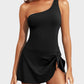 ⛱️Last Day Sale 49% OFF🔥One Shoulder Skirted One Piece Swimsuit